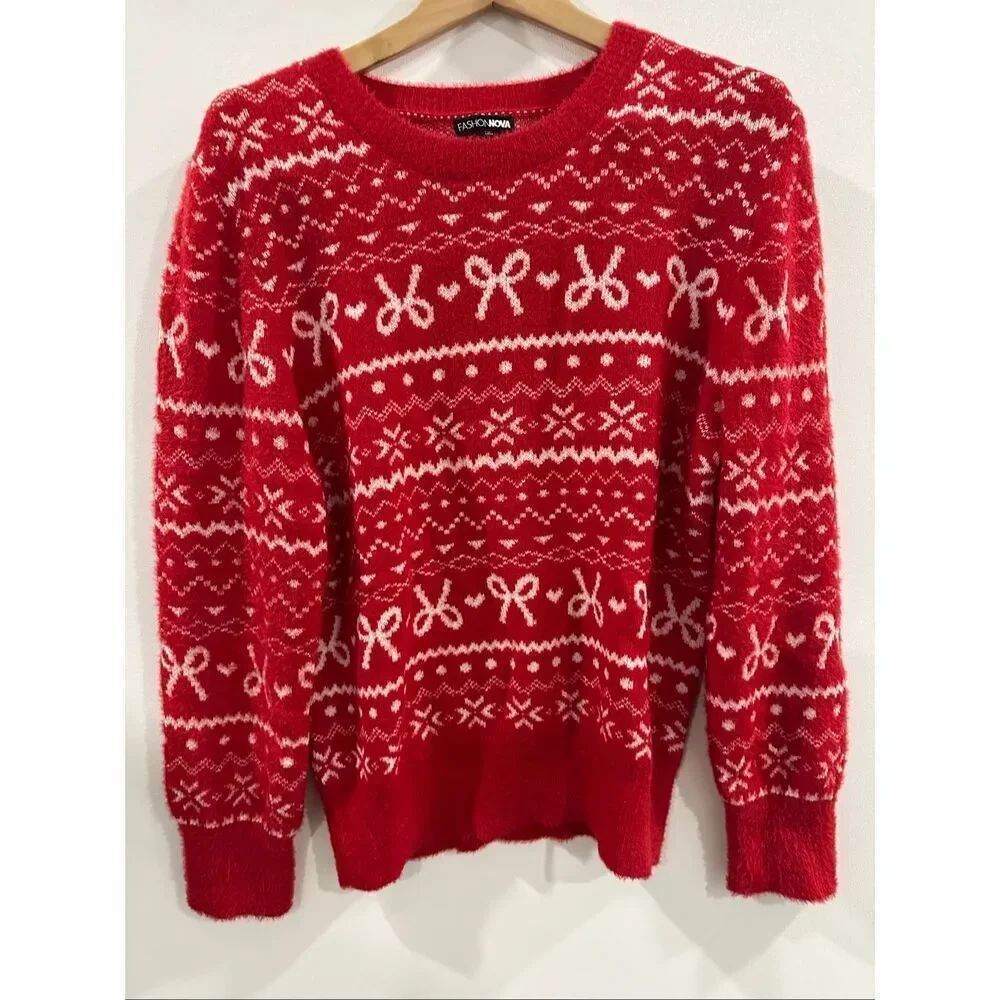 Red Pullover Sweater - Picture 8 of 9